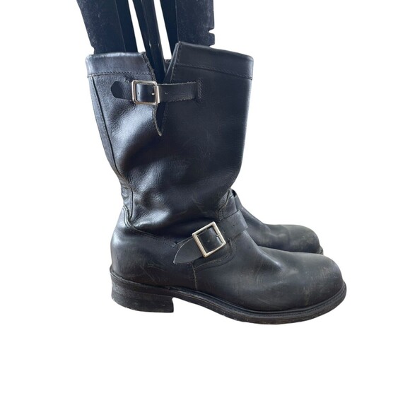 Armortred Neoprene Cord Engineer Boot Men's Black Leather Pull-On Moto Boots 10